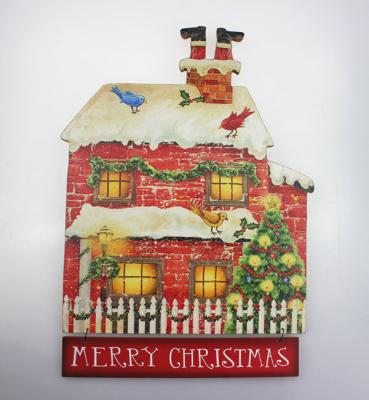 China Christmas decoration wall wooden Plaque for holiday decoration use for sale