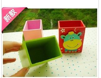 China Lovely cartoon wooden pen holder pen case for sale