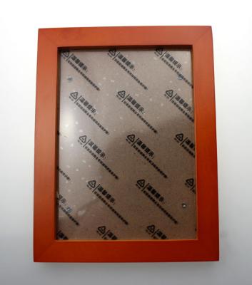 China Orange color pine  wood photo frame painting frames for sale