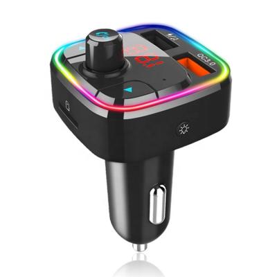 China Siri Function QC3.0 Dual Charger RGB Kit Car Bluetooth FM Auxiliary Wireless Handsfree FM Transmitter Siri Function QC3.0 Siri Fast Voice Light MP3 Player BT5.0 for sale