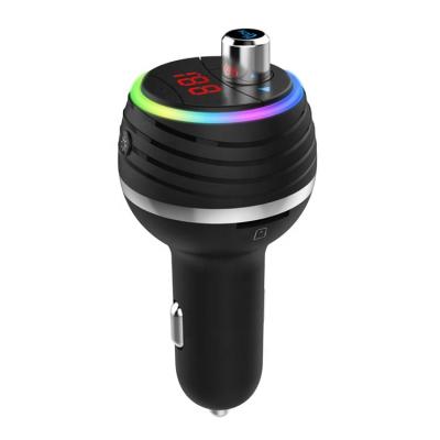 China HOT Siri Function +RGB Light Show Sale RGB Light Show Kit Handsfree Wireless Charge BT5.0 Adapter QC3.0 MP3 Player Bluetooth FM Transmitter For Home car for sale