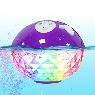 China No Hot Sale Radio Floating Waterproof BT Shower Speaker With Light for sale