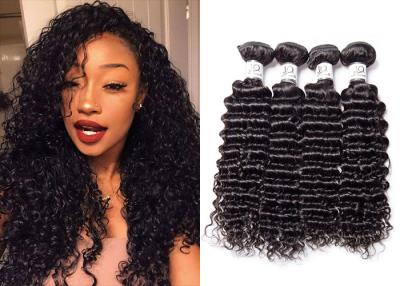 China Healthy Deep Curly Clip In Hair Extensions , Black Malaysian Deep Curly Weave for sale