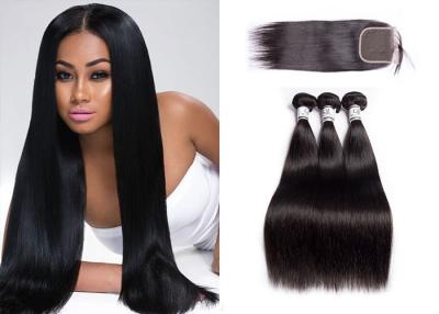 China Pacotes malaios retos do Weave do cabelo com cabelo animal não misturado do fechamento à venda