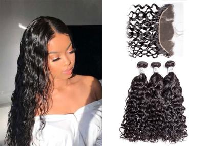 China Strong Weft 3 Water Wave Hair Bundles With Frontal 8A Grade No Bad Smell for sale