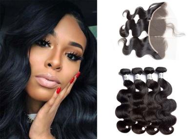 China Natural Body Wave Bundles With Frontal / 10A Brazilian Bundles With Frontal for sale