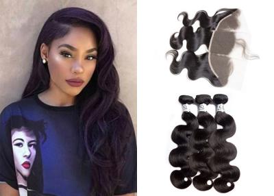 China Soft Body Wave Peruvian Hair Bundles With Frontal Natural Human Hair Grade 10A for sale