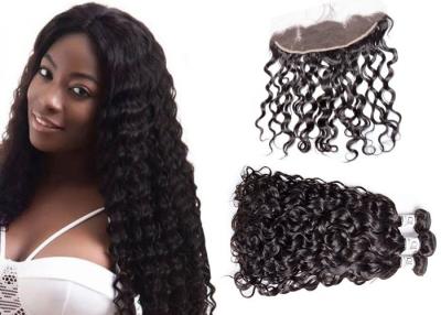 China Virgin Water Wave Hair With Frontal , 10A Malaysian Bundles With Frontal for sale