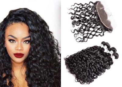 China Water Wave Three Virgin Hair Bundles With Frontal Can Be Dyed 10-30 Inch for sale