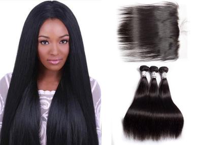 China 100% Remy Brazilian Straight Hair With Frontal / 3 Bundles Human Hair Weave for sale