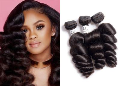 China Full Cuticle Soft Indain Loose Wave Hair Weave Double Drawn Strong Machine Weft for sale