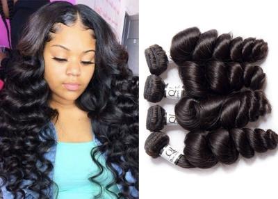 China Smooth Brazilian Loose Wave Human Hair / 4 Bundles Loose Wave Weave Bundles for sale