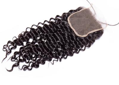 China Soft Curly Malaysian Remy Lace Closure 4*4 Free Part Can Be Easily Colored for sale