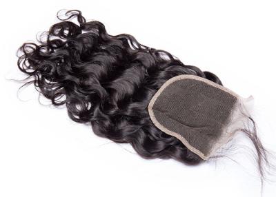 China Wet And Wavy 4 By 4 Lace Closure , Thick Indian Human Hair 4x4 Lace Closure for sale