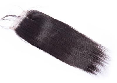 China Smooth Real Remy Hair Lace Closure / Straight Remi Lace Closure Customized Length for sale