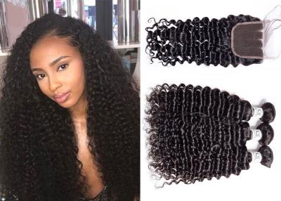 China Double Sewed Weft Weave Bundles With Closure 3 Bundles Unprocessed 10-30 Inch for sale