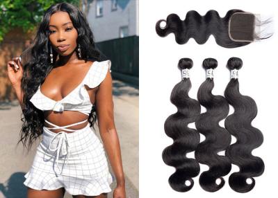 China Raw Human Hair 3 Bundles With Body Wave Closure 100% Human Hair for sale