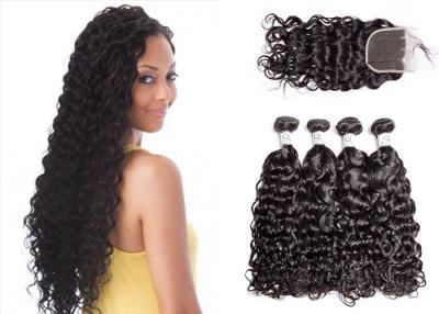 China Tight Water Wave Weave Bundles With Closure Full Of Resilience 30 Inches for sale