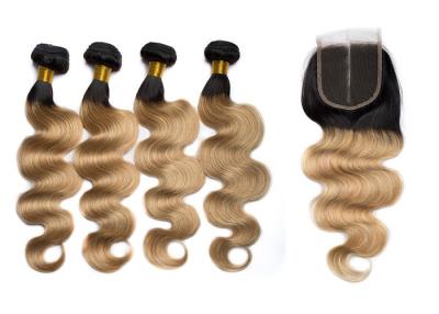 China 1B / 27 Color Body Wave Hair Bundles With Closure Can Be Bleached And Dyed for sale