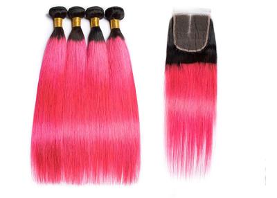 China Fashion 1B / Pink Color Straight Human Hair Weave 100% Virgin Hair Bundles for sale