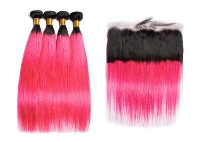 China Brazilian Long 1BPink Human Hair Straight No Tangle No Shedding for sale