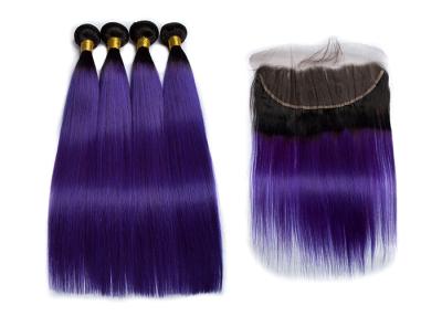 China 100 % Indian Long 1B Purple Remy Virgin Human Hair Extension Tangle Free for sale