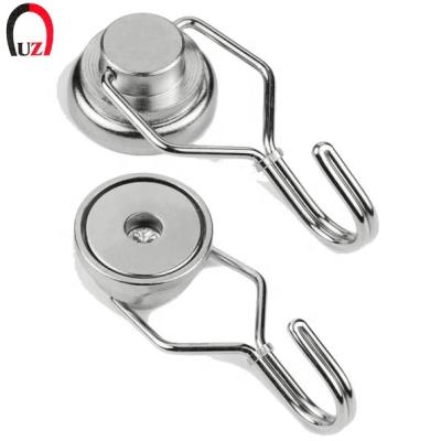 China Industrial Magnet Oscillation Heavy Duty Magnetic Hook And Hook / Neodymium Swivel Hooks For Hanging for sale