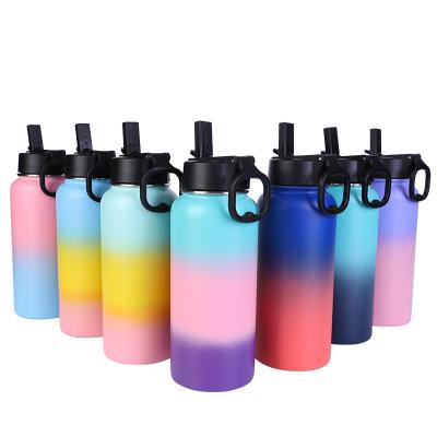 China Different Colors Viable 32 oz Double Wall Stainless Steel Vacuum Bottle Insulated Stainless Steel Thermos With Bigger Mouth for sale