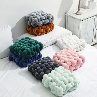 China Hot Selling Nordic Woven Memory Foam Pillow Square To Cushion Cute Comfortable Sofa Back Plush Pillow Decorative Window Mat for sale