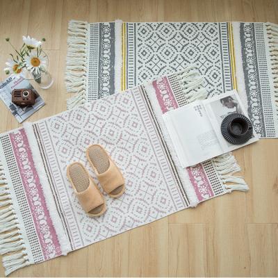 China Washable Kids Room Decor Rectangle Printed Rugs And Blankets Living Room Boho Picnic Pink Throw Blankets for sale