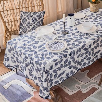 China Assets; leaf spring design easy clean water oil proof cloth table cover washable home decorative printed dirty tablecloth for sale