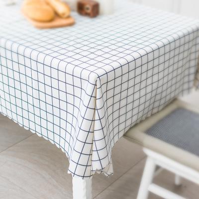 China Oilproof Check Pattern Decoration Wavy Edge Elegant Wedding Waterproof Tablecloth for sale