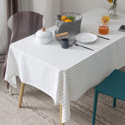 China New kitchen decor 100% cotton dining table cover single throw tablecloth for round square table for sale