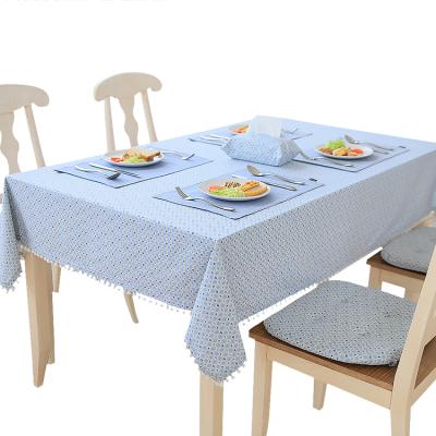 China Durable Hot Selling Decorative Japanese Style Fringe Round And Square Tablecloth Ruffled Table Cover for sale