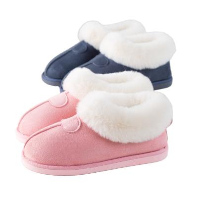 China Custom Wholesale Warm Indoor Bedroom Snow Boots Shoes Cushioning Winter Men's Home Mink Slippers Plush Slipper Womens for sale