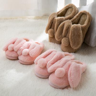 China Wholesale Custom Flat Winter Warm Indoor Bedroom Bed Slippers Child Slipper Rabbit Slides Home Slipper for sale