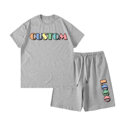 China Summer Sale Kids Wear Quality Kids Tracksuits 2pcs Toddler Baby Boy Pullover Solid Color Warm Breathable Custom Shirts Short Sleeve Set for sale