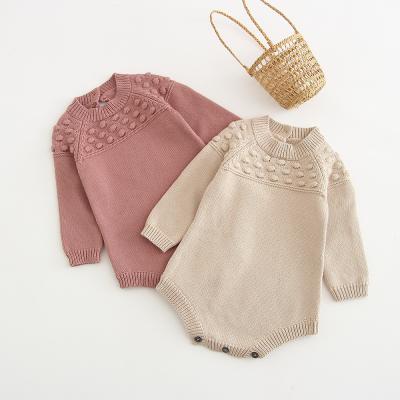 China 100% Cotton Lovely Winter Warm Knitted Baby Toddler Baby Romper Soft Romper Infant Girls Party Jumpsuit For Newborn for sale