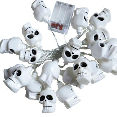 China Lovely Romantic USB Home Hot Selling Battery Operated Light Up Small 3M 20LedS White Decorative Light String Halloween Skull Headlight String for sale