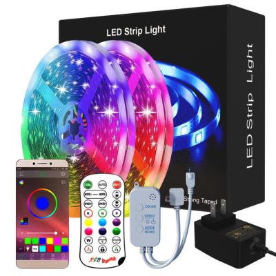 China Cheap High Quality Facoty Smart Long Life RGB Led Strip Lights Waterproof Wifi 12V Voice Control 5M Remote Flexible 5050 CE FCC for sale