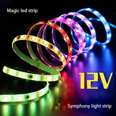 China Factory Accessible 5050 Rhythm Strip Digital Led Flex Strip Dream Color Ws2812 Sk6812 Dc12v Dc5v IP20 IP65 IP44 Long Life Rgbic for sale