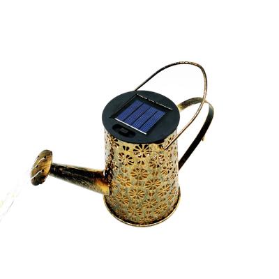 China Long Life Garden Villa Water Splashing Water Solar Kettle Solar Work Lamp Hollow Iron Flower Watering Garden Water Copper Wire Decorative Lawn for sale