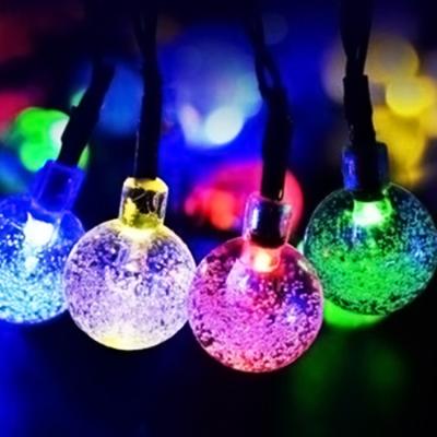 China Waterproof Solar Panel String Ball Light Mine Plant Decor RGB Led Christmas String Lighting For Outdoor Garden Party Tree Wedding for sale