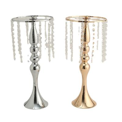 China Metal European Golden Pillar Reversible Candle Holders Flower Ball Holder Wedding Candle Holders for sale