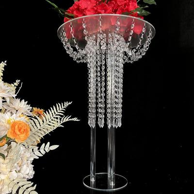 China 2023 New Product Acrylic Flower Stand Round Table Decoration Clear Acrylic Flower Stand For Wedding Party Birthday for sale