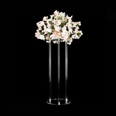 China Morden Wedding Stand Centerpiece Acrylic Wedding Round Centerpiece Clear Acrylic Flower Stand for sale