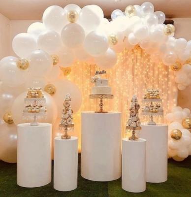 China Activity Decoration Wedding Backdrop Circle Round Metal Wedding Stand White Wedding Decoration Stage for sale