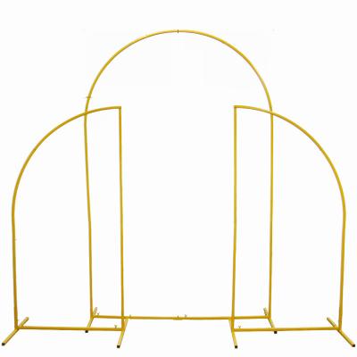 China Wedding Party Decoration 3 Pcs / Set Outdoor Wedding Arch Props Wrought Iron Flower Stand Geometric Irregular Birthday Party Backdrop Balloon Decor Shelf for sale