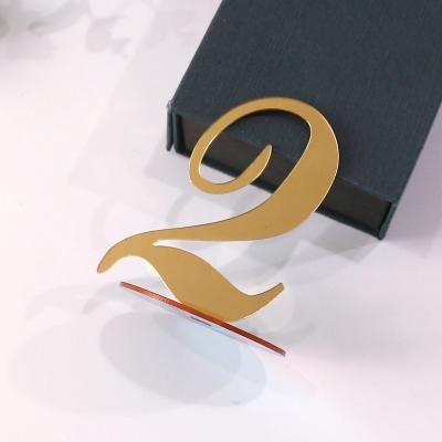 China European Acrylic Table Sign Stands Acrylic Number Plate Wedding Clear Acrylic Gold Color Birthday Party Digital Table for sale