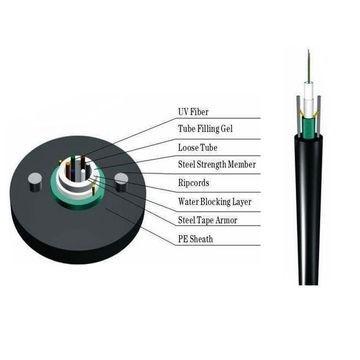 China Fiber Optic 12 Core GYXTW SM Unitube Armored Fiber Cable Low Dispersion for sale